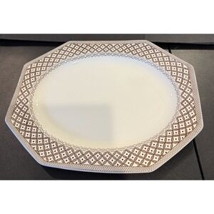 Royal Staffordshire Liberty Ironstone‎ Brown Wicker Platter Plate Meakin VTG 12"